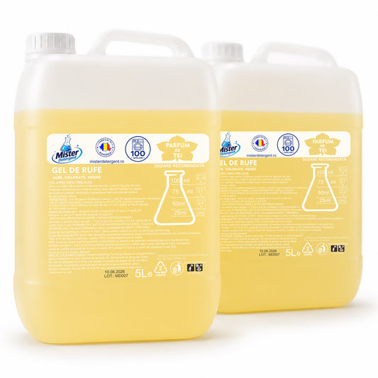 Detergent lichid rufe 10L Parfum de Tei - Pachet 2x5L