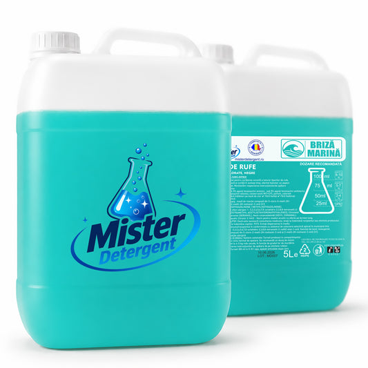 Detergent lichid concentrat rufe - 2x5L Briza Marină - 200 spălări